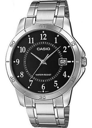 Casio mtp-v004d-1b — чоловічий кварцовий годинник, сталевий браслет, wr 30 м