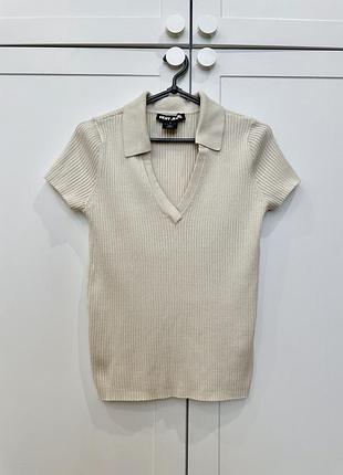 Футболка поло dkny бежева batter yellow