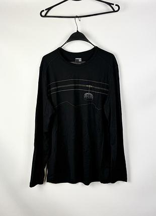 Термокофта лонгслів icebreaker 200 merino wool oasis ls crewe peak to peak lift black men тоненька чорний чоловічий розмір xxl
