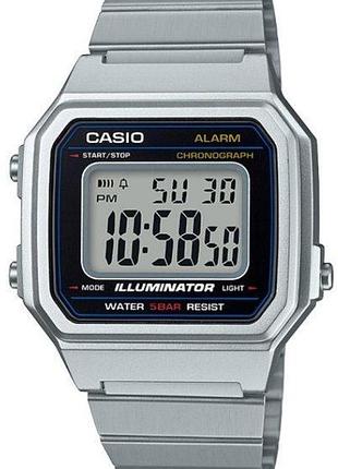 Casio vintage b650wd-1adf — чоловічий цифровий годинник, сталевий браслет, wr 30 м