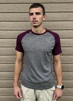Чоловіча вовняна футболка isobaa mens merino 150 raglan 🩶