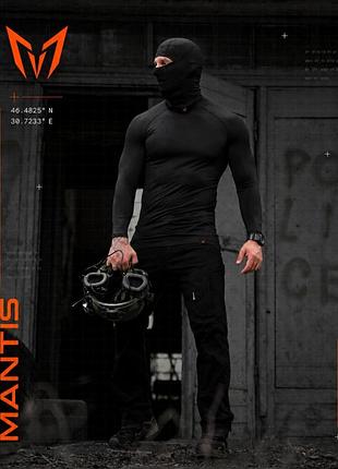 Тактический лонгслив с балаклава mantis® phantom ls combat shirt - black