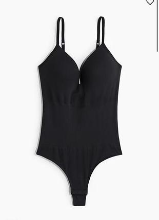 Жіночий боді h&m з ущільненими чашками, чорний боді