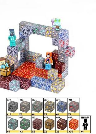Магнитный конструктор abs-пластик 76 кубиков зимний minecraft (530667)