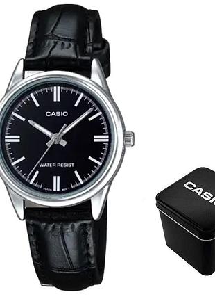 Casio ltp-v005l-1a — жіночий кварцовий годинник, шкіряний ремінець, wr 30 м