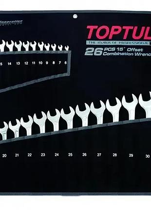 Набір ключів комбінованих toptul gpax2601 26 шт 6-32 мм чорний метал (620065)
