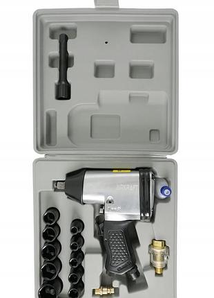 Пневмогайковерт 1/2" airkraft 350 нм 7000 об/хв прямий чорний (623952)