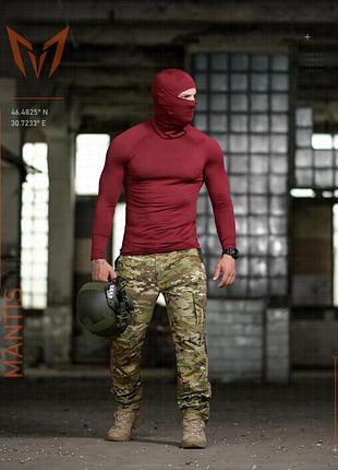 Тактический лонгслив с балаклава mantis® phantom ls combat shirt - maroon