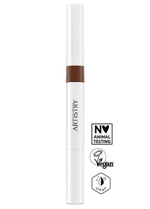 Artistry™ go vibrant™ водостойкий карандаш-гель для бровей 2-в-1 dark brown амвей (469872)