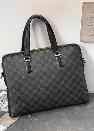 Чоловічий діловий портфель екошкіра 37х27х4,5 см чорний (513542)