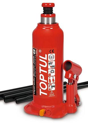 Домкрат гидравлический toptul jhab0108 8 т 222-447 мм чугун красный (624777)
