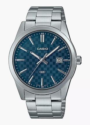 Casio mtp-vd03d-2a2 — чоловічий кварцовий годинник, сталевий браслет, wr 30 м