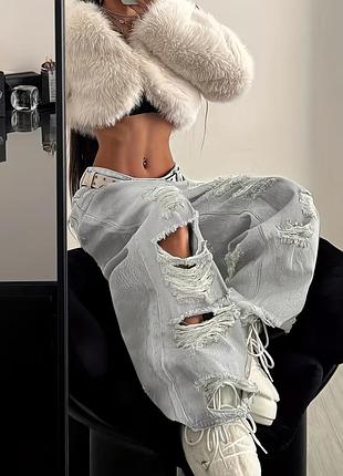 Нові широкі джинси baggy y2k світло-сірі