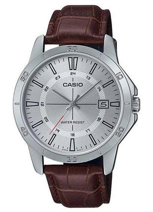Casio mtp-v004d-7c — чоловічий кварцовий годинник, сталевий браслет, wr 30 м