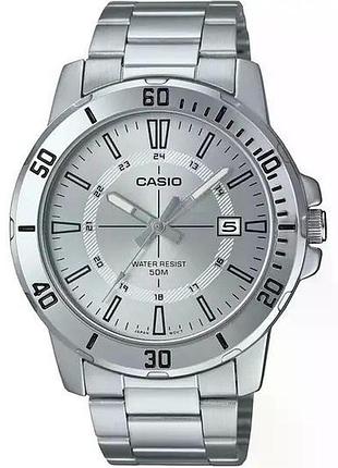 Casio mtp-vd01d-7c — чоловічий кварцовий годинник, сталевий браслет, wr 50 м