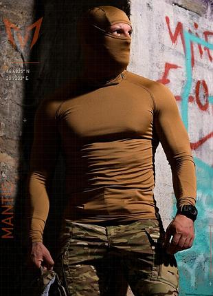 Тактический лонгслив с балаклава mantis® phantom ls combat shirt - coyote