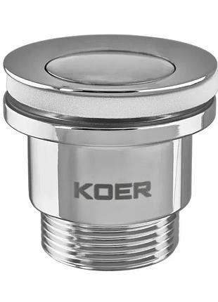Донний клапан koer латунь 1 1/4" хром автоматичний з переливом (616063)