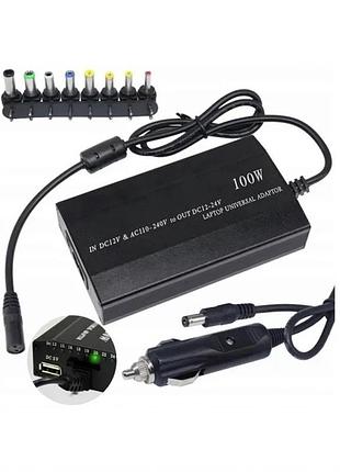 Зарядний пристрій для ноутбуків універсальний 100w чорний з usb-виходом (660794)
