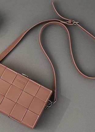 Женская мини сумка клатч filwhite экокожа 19х12х6 см коричневая (515560)