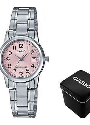 Casio ltp-v002d-4b — жіночий кварцовий годинник, сталевий браслет, wr 30 м