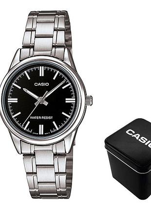 Casio ltp-v005d-1a — женские кварцевые часы, стальной браслет, wr 30 м