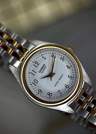 Casio ltp-1129g-7b — жіночий кварцовий годинник, сталевий браслет, wr 30 м