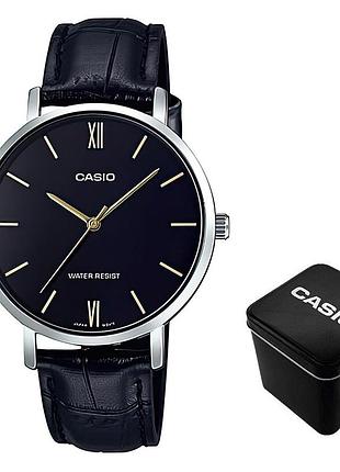 Casio ltp-vt01l-1b — жіночий кварцовий годинник, шкіряний ремінець, wr 30 м