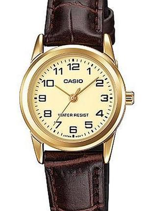 Casio ltp-v001gl-9b — жіночий кварцовий годинник, шкіряний ремінець, wr 30 м