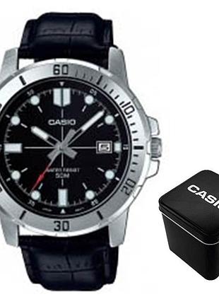 Casio mtp-vd01l-1e — чоловічий кварцовий годинник, шкіряний ремінець, wr 50 м