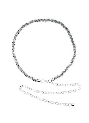Серебристый пояс 110 см металлический new trend (526722)