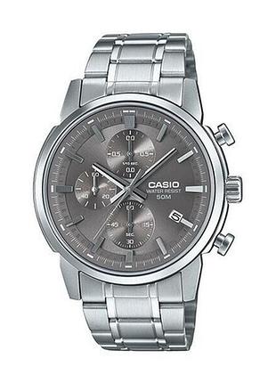 Casio mtp-e510d-8a — чоловічий кварцовий годинник, сталевий браслет, wr 30 м