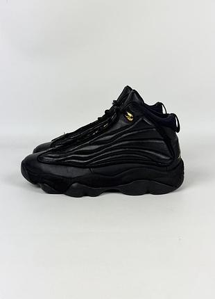 Баскетбольні кросівки air jordan pro strong black / metallic gold men 407285-010 оригінал чорні шкіряні чоловічі високі розмір 42 / 26.5 см