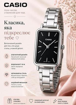 Casio ltp-v009d-1e — жіночий кварцовий годинник, сталевий браслет, wr 30 м