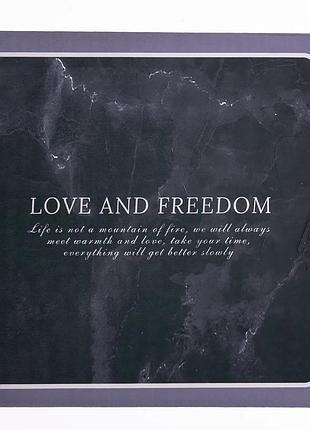 Килимок для ванної love and freedom діатомітовий 58х58 см чорний (673998)