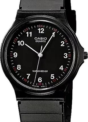 Casio mq-24-1b — чоловічий кварцовий годинник, полімерний ремінець, wr 30 м