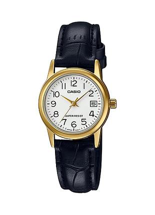Casio ltp-v002gl-7b2 — жіночий кварцовий годинник, шкіряний ремінець, wr 30 м