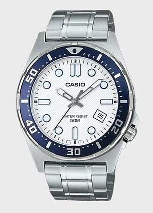 Casio mtd-135d-7a — чоловічий кварцовий годинник, сталевий браслет, wr 50 м