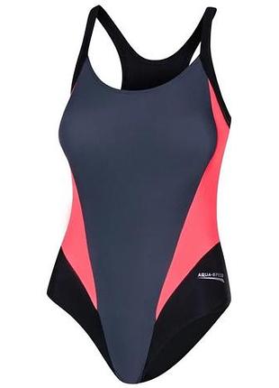 Купальник aqua speed полиамид эластан m серый черный коралловый (712604)