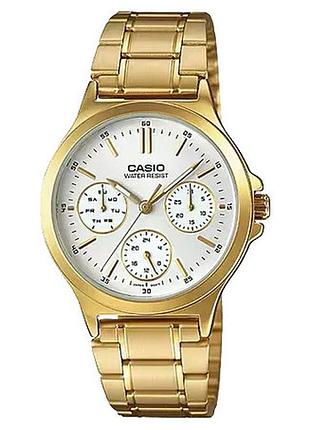 Casio ltp-v300g-7a — жіночий кварцовий годинник, сталевий браслет, wr 50 м
