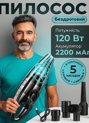 Вакуумний автомобільний пилосос від прикурювача, якісний пилосос для машини зручний для машини zw-93