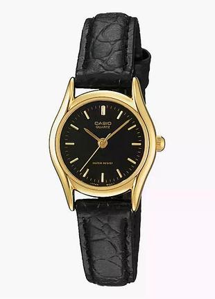 Casio ltp-1094q-1a — жіночий кварцовий годинник, шкіряний ремінець, wr 30 м