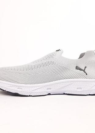 Puma тапочки мокасины слипоны свет серые