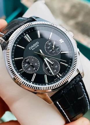 Casio mtp-1375l-1a — чоловічий кварцовий годинник, шкіряний ремінець, wr 50 м
