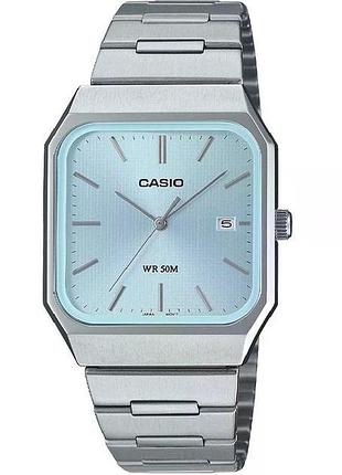 Casio mtp-b185d-2a2 — чоловічий кварцовий годинник, сталевий браслет, wr 50 м