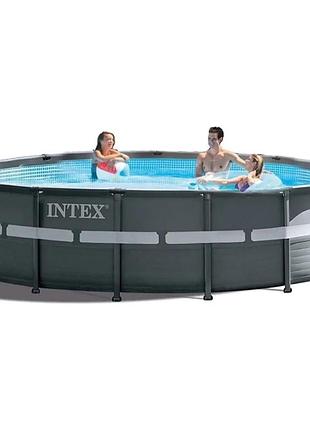 Каркасный бассейн intex пвх 610х122 см серый 30079 л (672173)