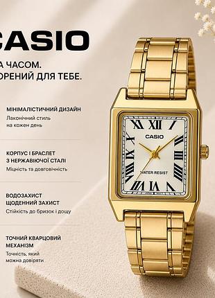 Casio ltp-v007g-9b — жіночий кварцовий годинник, сталевий браслет, wr 30 м