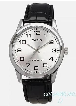 Casio mtp-v001l-7b — чоловічий кварцовий годинник, шкіряний ремінець, wr 30 м
