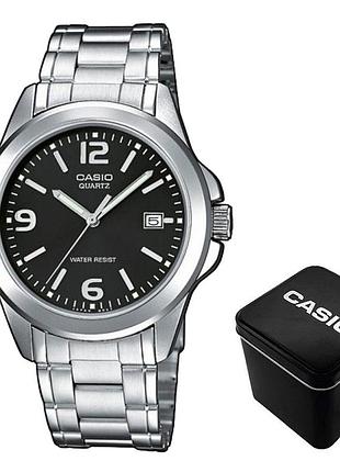 Casio mtp-1215a-1a — чоловічий кварцовий годинник, сталевий браслет, wr 30 м