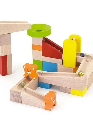 Конструктор viga toys деревянный 49 элементов разноцветный (700907)