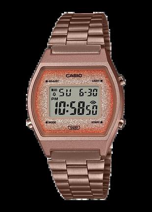 Casio vintage b640wcg-5 — наручний годинник унісекс, сталевий браслет, wr 50 м